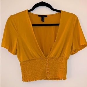 Yellow Crop Top with Buttons💛